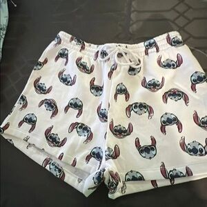 Disney Stitch Drawstring white sweat Shorts Women’s Size Large